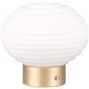 RL LIVE YOUR LIGHT Reality Leuchten Earl R57771101 - Lampada da tavolo a LED, in ottone opaco, vetro bianco, con LED da 1,5 Watt, 4 ingressi touch