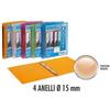 Favorit Raccoglitore personalizzabile Favorit Lumina in PPL A4 4 anelli tondi diam. 15 mm - 22x30 cm - assortiti - 400116631