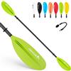 Abahub Pagaia Kayak Carbonio 2 Pezzi Doppia Remi Kayak Paddle 230cm con Linea di pagaie per Kayak Canottaggio Canoa, Albero in Carbonio, Lama di plastica Nero/Bianco/Rosso/Blu/Verde/Arancio/Giallo