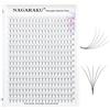 NAGARAKU 5D Volume Ciglia Extension 320 Fans Prefabbricate Gambo Lungo Ventagli Base Sottile A Punta Ciglia Finte Ciuffetti Fluffy Soffici Naturali Premade Fans Nere 16 Righe Box XL(0.07 D 12mm)