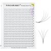 NAGARAKU 4D Volume Ciglia Extension 320 Fans Prefabbricate Gambo Lungo Ventagli Base Sottile A Punta Ciglia Finte Ciuffetti Fluffy Soffici Naturali Premade Fans Nere 16 Righe Box XL(0.07 D 9-14mm)