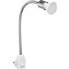 ledscom.de Lampada a zoccolo LESCH Lampada da lettura Interruttore a collo d'oca Cromo GU10 Lampada LED bianco caldo a 3 livelli di regolazione: max. 500lm