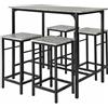 Sobuy - Set 5 Pezzi Tavolo con 4 sgabelli Mobile Bar per casa Stile Industriale L100P60A87 cm Grigio OGT11-HG