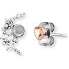 Engelsrufer Orecchini da donna a forma di cuore e pietra di luna in argento Sterling bicolore - con 7 zirconi - chiusura a scatto - senza nichel - 7,5 mm, 7,5 mm, Argento sterling, Zirconia cubica