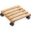 Metafranc Carrello portavasi 300 x 300 mm - 60 kg - Piano in bambù - Effetto Legno Naturale - Rotelle in TPE con 4 bloccanti/Rullo per Fiori/Supporto per Il Trasporto per Piante / 825340