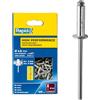 Rapid Scatola da 300 Rivetti in Alluminio da Ø4.8 x 12 mm Adatti a Fissare Parafanghi, Coperture in Metallo e Plastica, Segnaletica e Lamiere (5001436)