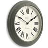 Jones Clocks® Supper Club Orologio a parete | Grande orologio rotondo classico | 40cm | Verde di asparagi | Numeri romani | Design tradizionale ideale per cucina o soggiorno