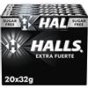 Halls Caramelle alla menta Extrastrong senza Zucchero - confezione 20x32g