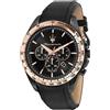 Maserati Orologio Maserati Traguardo uomo R8871612036 Pelle Nero Cronografo Rosè 45mm