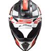 LS2 CASCO MX437 FAST EVO STRIKE BLACK WHITE RED | LS2