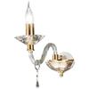 Ondaluce Applique FIAMMA in cristallo e vetro trasparente 12 cm finitura oro 1 Luce