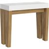 Itamoby Consolle allungabile 90x40/196 cm Spimbo Mix Small piano Bianco Frassino - struttura Quercia Natura