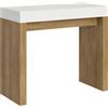 Itamoby Consolle allungabile 90x40/300 cm Roxell Mix piano Bianco Frassino - struttura Quercia Natura