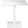 LIBEROSHOPPING Tavolo bar ristorante 80x80 cm base bianca piano laminato Bianco Consumato H 75