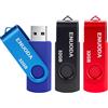 ENUODA Chiavetta USB 32GB 3 Pezzi Pen Drive USB 2.0 Unità Pennetta Memoria Stick per Archiviazione Dati con Luce LED (Nero Blu Rosso)