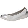 CAPRICE Donna Ballerine in Pelle Punta Arrotondata, Bianco (White/Silver), 41 EU