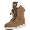 Polar Boot Donna Trapuntato All'Aperto Polsino La Neve Anatra Impermeabile Allacciare Pelliccia Ecologica Stivali - 9 - BLK42 AYC0540