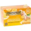 Twinings, Infuso Aromatizzato Sensations Zenzero e Limone, Gusto Frizzante e Avvolgente, Senza Caffeina, Infusi e Tisane, 6 Confezioni da 20 Filtri (120 Filtri Totali)