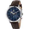 Maserati Orologio Maserati Epoca uomo R8871618014 Pelle Marrone Cronografo Blu