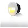 FWoche Applique LED da Incasso per Scale, 3W 3000K Tonde da Parete, 65mm Luci con Scatola da Incasso, IP65 in Alu, per Interno Esterno Giardino, Bianco