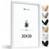 Heimlich® - Cornice per foto - 20x30 cm, Legno di ayous, Bianco - Cornice per certificati di piccole dimensioni con copertura in foglio di plastica - Montaggio a parete o esposizione da tavolo