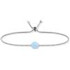 Engelsrufer Bracciale da donna in argento sterling e pietra potente, chiusura a moschettone, regolabile in due lunghezze, senza nichel, 1 Stein, Argento sterling, Agata