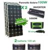 Kit Fotovoltaico 1 Kw Giornaliero batteria 12 vl 120 ah Isola Solare Pannello