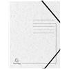 Exacompta - Cartella elastica a 3 alette, formato A4, 355 g, colore: bianco, confezione da 25