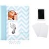 Pearhead chevron Baby memory Book with Clean touch Ink Pad, versione spagnola, blu