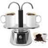 VINGVO Moka, 2 Tazze da 100 Ml Mini Double Headcoffee Maker, Macchina per caffè Espresso Portatile in Acciaio Inossidabile, Caffettiera Elettrica Italiana Vespresso Caffettiera per