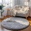 Tenekee Tappeto Rotondo Peloso Soggiorno Tappeti Soffici per Grandi Dimensioni Salotto Moderno Tappeto Morbido e Soffice per Salotto Cameretta Tavolino da Letto (160cm, Grigio)