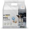 Croci Dog Nappy - Mutanda Assorbente per cani femmine, taglia S - Ø 30-39 cm, Pannolino igienico ciclo e pipi cane, Antiodore, Usa e getta, Chiusura adesiva regolabile, 14 pz