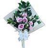 DRW Bouquet di fiori per cimitero bouquet di fiori artificiali per mettere in vaso vaso vaso o sopra sepoltura 73x63x20 cm (Magnolie viola)
