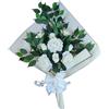 DRW Bouquet di fiori per cimitero bouquet di fiori artificiali con vaso per mettere in vaso 78 x 63 x 20 cm (peonie bianche)