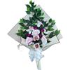 DRW Bouquet di fiori per cimitero bouquet di fiori artificiali per mettere in vaso vaso vaso o sopra sepoltura 73x63x20 cm (rose rosa e viola)