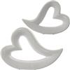 DONREGALOWEB Set di 2 figure - vasi di cuori sdraiati in ceramica in bianco 35x7x24,5 e 27x4,5x19cm