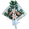 DRW Bouquet di fiori per cimitero Bouquet Fiori artificiali per mettere in vaso vaso vaso o sopra sepoltura 73x63x20 cm (Liliums Arance)