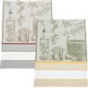 Filet - Set di 2 Canovacci per Cucina in Jacquard con Inserto in Tela Aida 55 Fori da Ricamare, Ideali per Asciugare le Stoviglie, Made in Italy, Disegno Olivo, Colore Verde e Corda