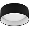 RL LIVE YOUR LIGHT Reality LED Lampada da soffitto Locarno R64191102, plastica bianca, paralume in tessuto nero, incl. LED da 12 Watt