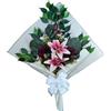 DRW Bouquet di fiori per cimitero Bouquet Fiori artificiali per mettere in vaso vaso vaso o sopra sepoltura 73x63x20 cm (Lilium Granate)