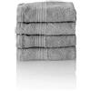 Glart - Set di asciugamani premium in spugna, disponibili in 6 colori e 5 dimensioni, composto da 4 asciugamani per gli ospiti da 30x50 cm, grigio platino