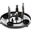 HEITMANN DECO Portacandele Rotondo in Metallo - Advents per 4 Lumini - Nero