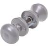 Aqbau Pomello per porta con rosetta, rotondo, in due pezzi, argento, maniglia rotonda per porte interne ed esterne, in alluminio verniciato a polvere