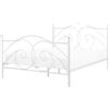 Beliani Letto in Metallo Bianco a Doghe con Decorazioni Sinuose 160 x 200 cm