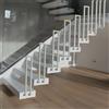 Cozykimo Corrimano a Ringhiera per Scale interne, a forma di U, ferro battuto, corrimano scale fai da te Montaggio Laterale, passamano per scale esterni, Corridoio Loft Villa (45cm, Bianco)