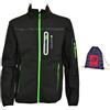 Lotto GIACCA UOMO IN SOFTSHELL CON CAPPUCCIO - GIUBBOTTO UOMO LEGGERO - Softshell Jacket Impermeabile (243905 BLACK L)