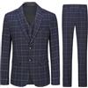 Allthemen Abito da Uomo Formale Completo a Scacchi Slim Fit in 3 Pezzi per Matrimonio d'Affari 6238# Nero XL