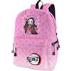 Roffatide Anime Demon Slayer Kamado Nezuko Zaino Pink Gradient School Bag Zaino per laptop per ragazze