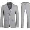 Allthemen Completo da Uomo 3 Pezzi Abito a Righe Slim Fit Suit Uomo Tuto per Matrimonio d'Affari 629# Grigio M