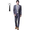 Cloudstyle Abito da Uomo 2 Pezzi con Cravatta Completo da Sposa Slim Fit Formale con Un Bottone (Blazer+Pantaloni+Cravatta) Grigio Scuro M